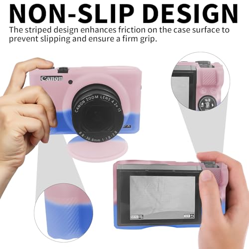 Funda de silicona para Canon G7X Mark III color rosa azul miniatura 2