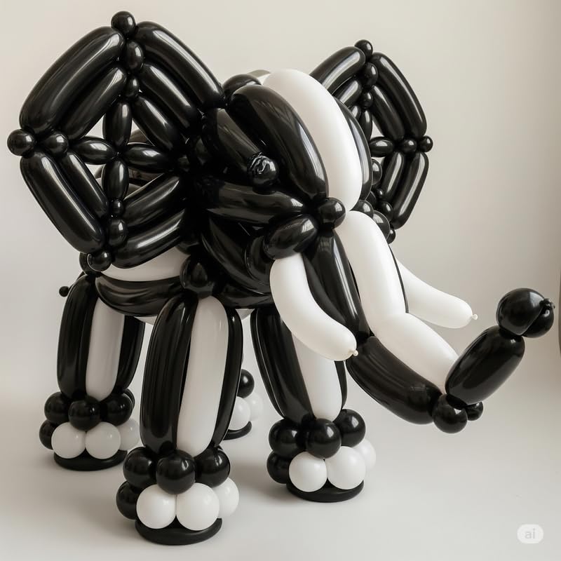 Image of long Modelling, Twisting, Tube Balloons, Pack of 100 (Black)