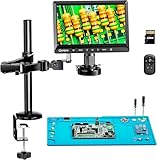 Flexible Microscope Arm Stand，Opqpq ODM702 Flex 10' Digital Micrscope with Flexible Arm for Adults, Soldering Microscope for Electronics Repair, Coin Microscope with Ring Light Full View
