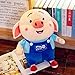 LDBJY Maialino Carino Piccola scoreggia Bambola Giocattolo di Peluche, Bambola di pezza salvadanaio, Cuscino, vestizione, Maiale Carino, Bambola per Bambini, 60 cm Blu