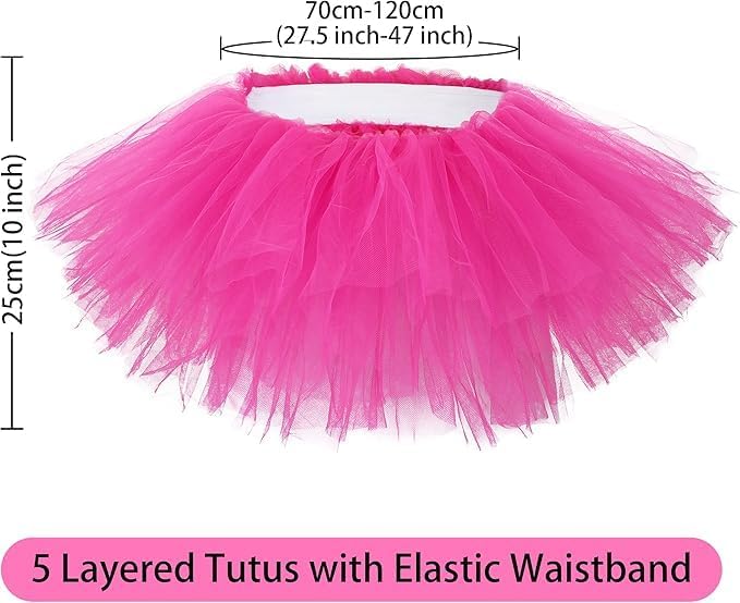 Miniatura 6 de Zando Tutú en capas de tul para bailar, tutú de princesa, falda esponjosa con volantes, disfraz de Halloween para mujer