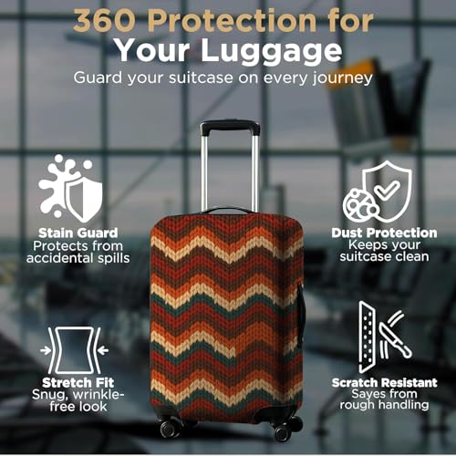 Image of WanderWraps Spendex Polyester Protective Luggage Cover | Hard Luggage Trolley Bag Cover | Washable | Dust Proof | Stretchable | S /M /L - Combo | Printed