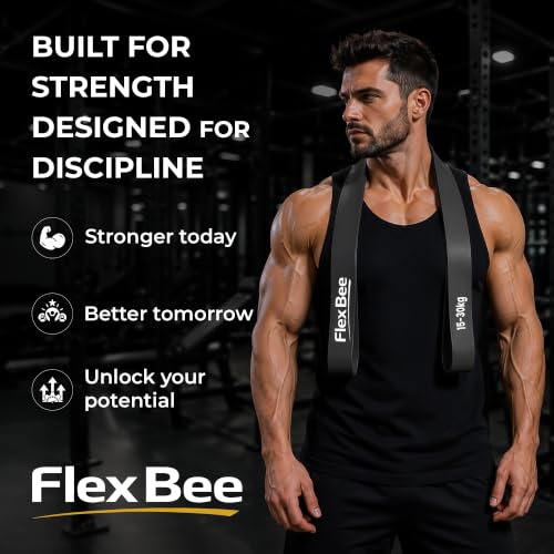 Image of FlexBee Heavy Resistance Bands Set for Workout (Light, Medium, Heavy) | 5-30 KG Stretch Bands for Strength Training, Home Gym & Physiotherapy | Durable Latex Exercise Bands for Men & Women