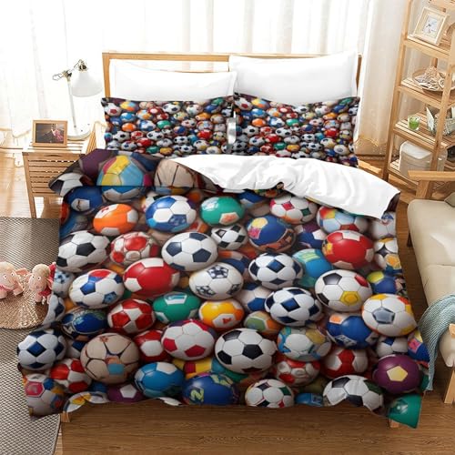 Funda nórdica fútbol hipoalergénica lavable para evitar manchas en cama niños 3