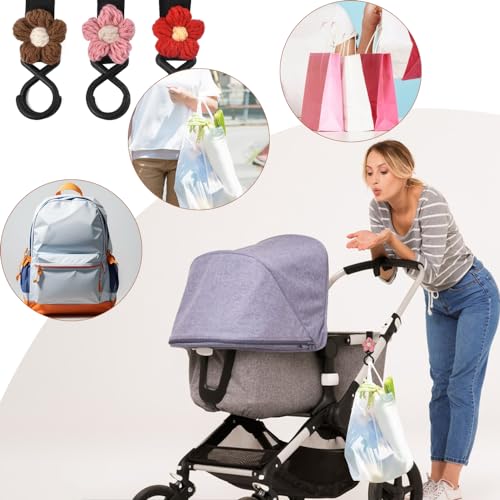 LUEYAO Gancho para carrinho de bebê, acessórios para carrinho de bebê, gancho mágico de velcro, ganc