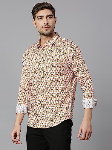 Image of Thomas Scott Men's | Printed | Full Sleeve | Slim Fit | 100% Cotton | Spread Collar | Casual Shirt