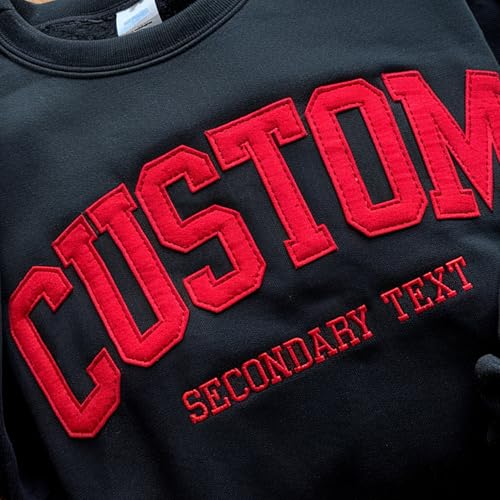 Custom Embroidered Sweatshirts Design Your Own, Customized Text Embroidered Felt Sweatshirt Hoodie Men Women Personalized Embroidery Gift Mother, Valentine, Christmas2
