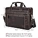 TIDING Vintage Genuine Leather Briefcase for Men 17.3 Inch Computer Bag Business Travel Messenger Bag Attache Case