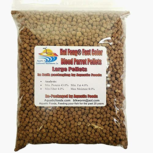 Hai Feng Fast Color Blood Parrot Large Pellets - 1-lb - 450g (in Bulk Packing)