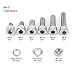60Pcs M8 Stainless Steel Hex Socket Head Bolts Screws Nuts Washers Assortment Kit Hex Socket Screws Used in The Home and Office Appliance
