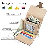 MUIIKOLA Geldbörse Damen RFID Blocking Portemonnaie Damen Veganes Leder Klein Damen Geldbeutel mit 5 Kartenfächern und 1 ID Fenster – Bild 3