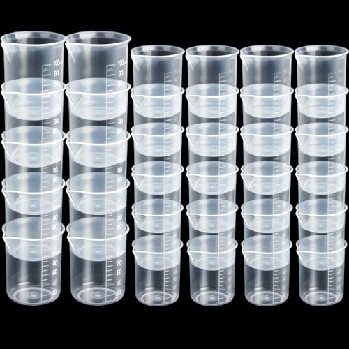 Kit de 36 vasos medidores de plástico para resina miniatura 1