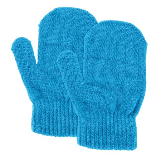 ibasenice Toddler Winter Gloves Knitted Warm Mittens for Boys and Girls Acrylic Fiber Infant Mittens for Outdoor Activities