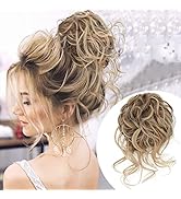 Deethens Messy Hair Bun Hairpiece Long Wavy Tousled Updo Scrunchies Hair Pieces Ponytail Hair Ext...
