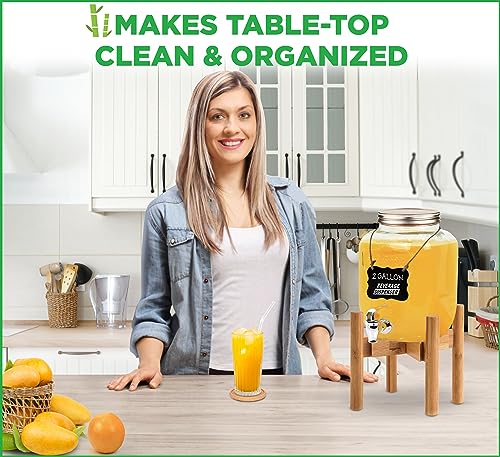 ZPirates Drink Dispenser Stand - Holds (up to 10-kg) Heavy Loaded Small or Large Dispensers, Glass Jars, Water Jugs and Beverage Pitchers - Adjustable, Fits 5-11 Inches Diameter