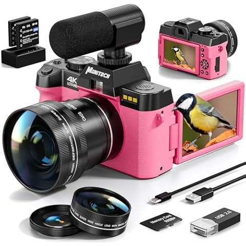 Monitech 48MP 4K Digital Camera with Zoom Cover