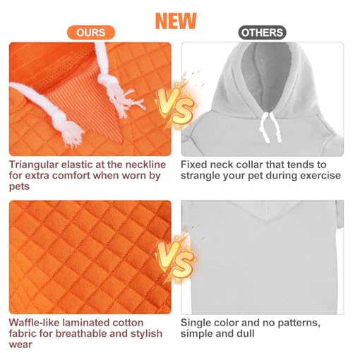 Image of BEAUTYZOO Dog Hoodies Sweater for Large Dogs,Waffle‑Like Laminated Pet Coat