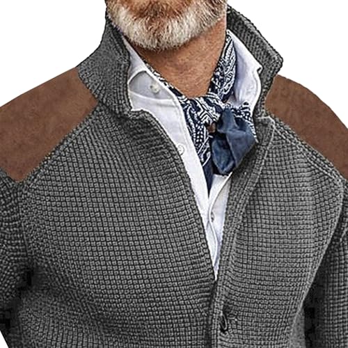 Men's Notch Lapel Casual Knitted Sweater Cardigan Slim Fit Cotton Sweater Button Down Solid Fall Winter Sweaters2
