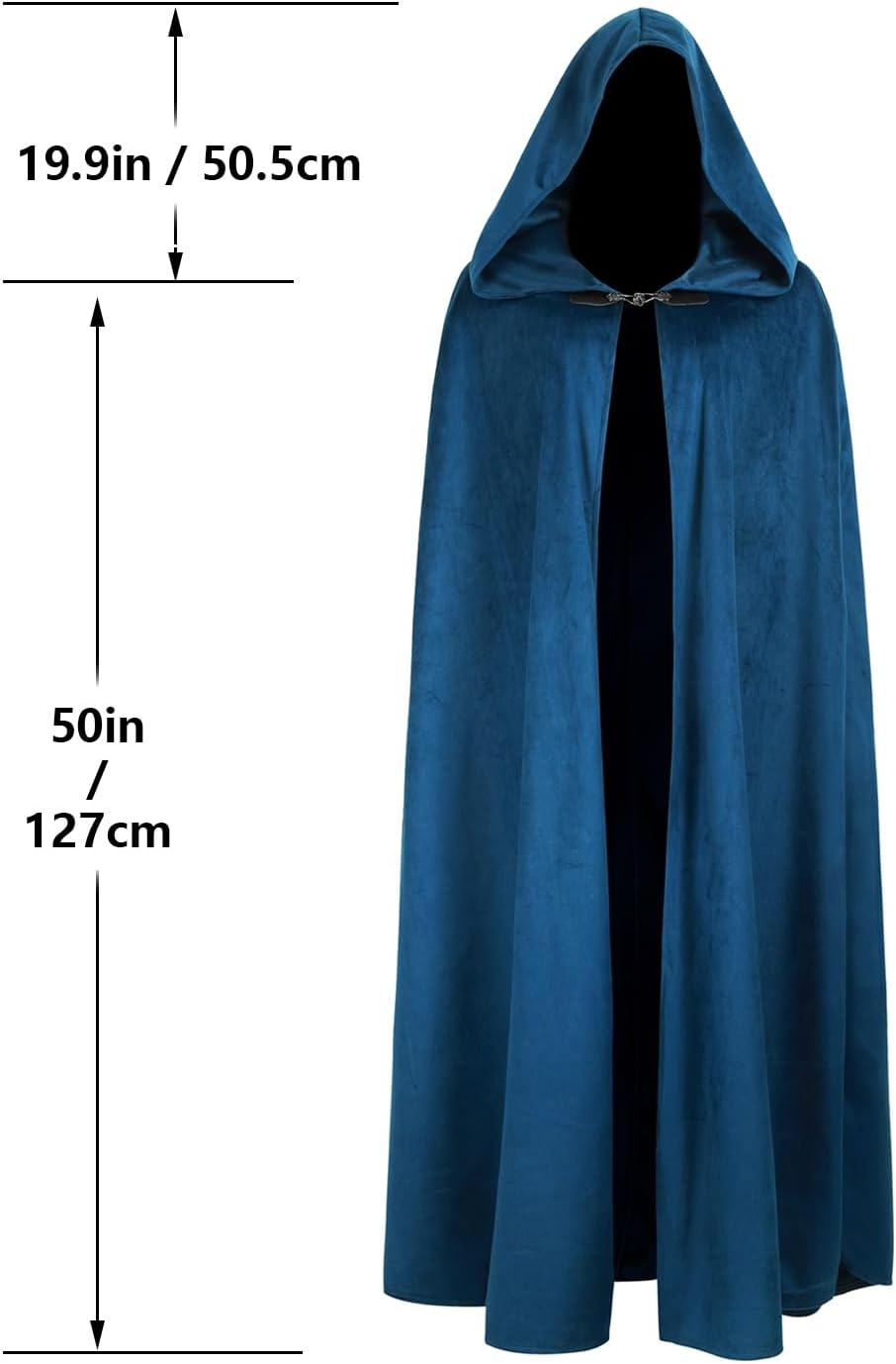 Halloween Medieval Costume Renaissance Cloak with Hood Medieval Cloak with Hood Long Adult Men And Women - Image 2