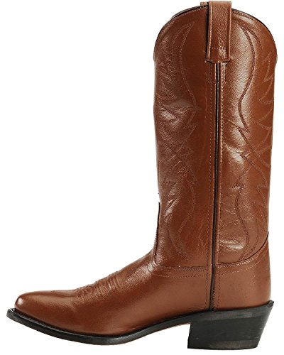 Old West Men's Smooth Leather Western Boot Medium Toe Tan 12 D(M) US3