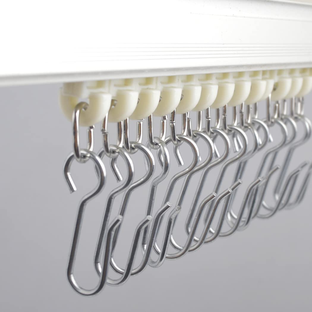 Crochets De Rideau En Métal Zinc Forme S - Lot De 80 Pièces - Pour Rideaux Plissés, Lourds, Douche - Charge 7.5kg Par Crochet