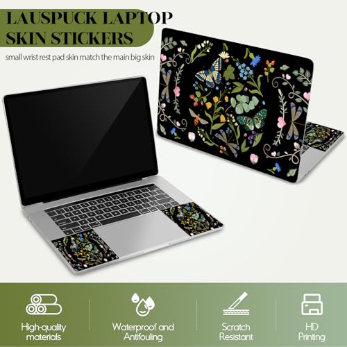 Image of 13 inch 13.3 inch 14 inch 15 inch 15.4 inch 15.6 Inches Laptop Skin Sticker Netbook Decal Vinyl Reusable Notebook Art Protector Cover, Personalized Skin, Dragonfly Butterfly Flower