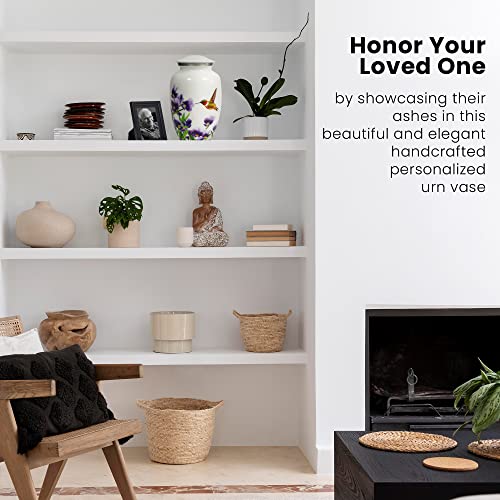 Handcrafted Hummingbird Cremation Urn For Adults - Large Burial Urn For Human Ashes Up To 200Lbs - Suitable For Adult Females - Urn For Ashes #TOP5