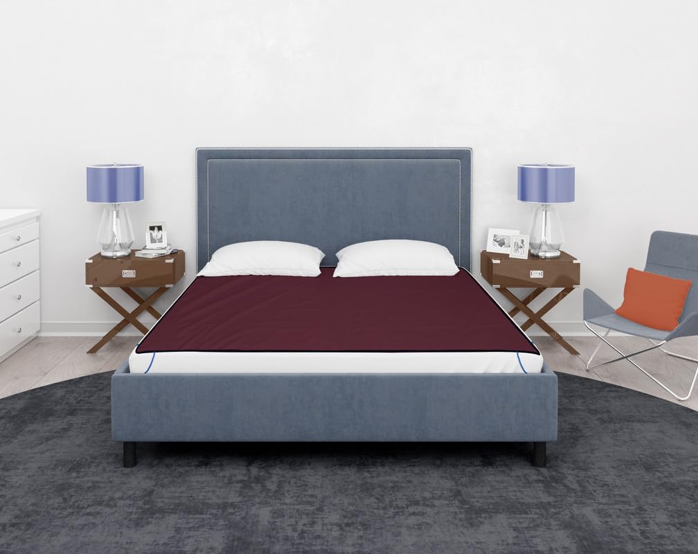 Blue Grass Double Bed Protector/Waterproof Plastic Sheet/Baby Mat – with Elastic Bands || Size : 72×75 Inches/ 6 Feet x 6.25 Feet || Colour : Maroon. Blue Grass Double Bed Protector/Waterproof Plastic Sheet/Baby Mat – with Elastic Bands || Size : 72×75 Inches/ 6 Feet x 6.25 Feet || Colour : Maroon.