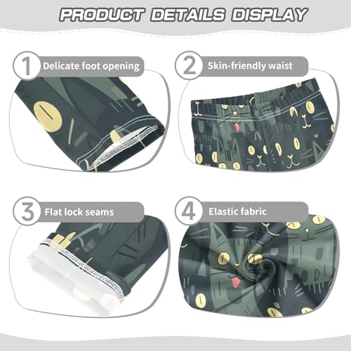 Toddler Girls Leggings Printed Yoga Pants Leggings Black Grey Cats for Kids3