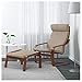 IKEA Poäng Armchair, Wood, Medium Brown, Hillared Beige