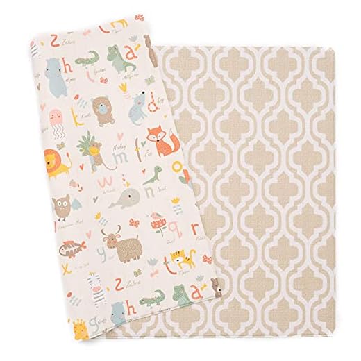Baby Care Play Mat (Large, Moroccan - Beige) 82'' x 55'' Original One-Piece Reversible Rollable Waterproof Play Mat for Infants, Babies, Toddler, and Kids