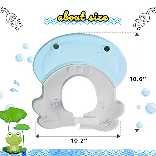 Baby Shower Hat Baby Shampoo Cap for Toddler, Infants Soft Protection Funny Safety Visor Cap, Silicone Kids Bathing Hat for Shower Blue