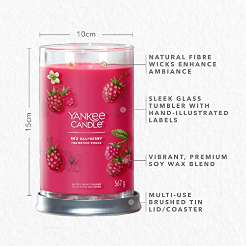 Yankee Candle Signature Scented Candle, Red Raspberry Large Tumbler Candle with Double Wicks - Image 4