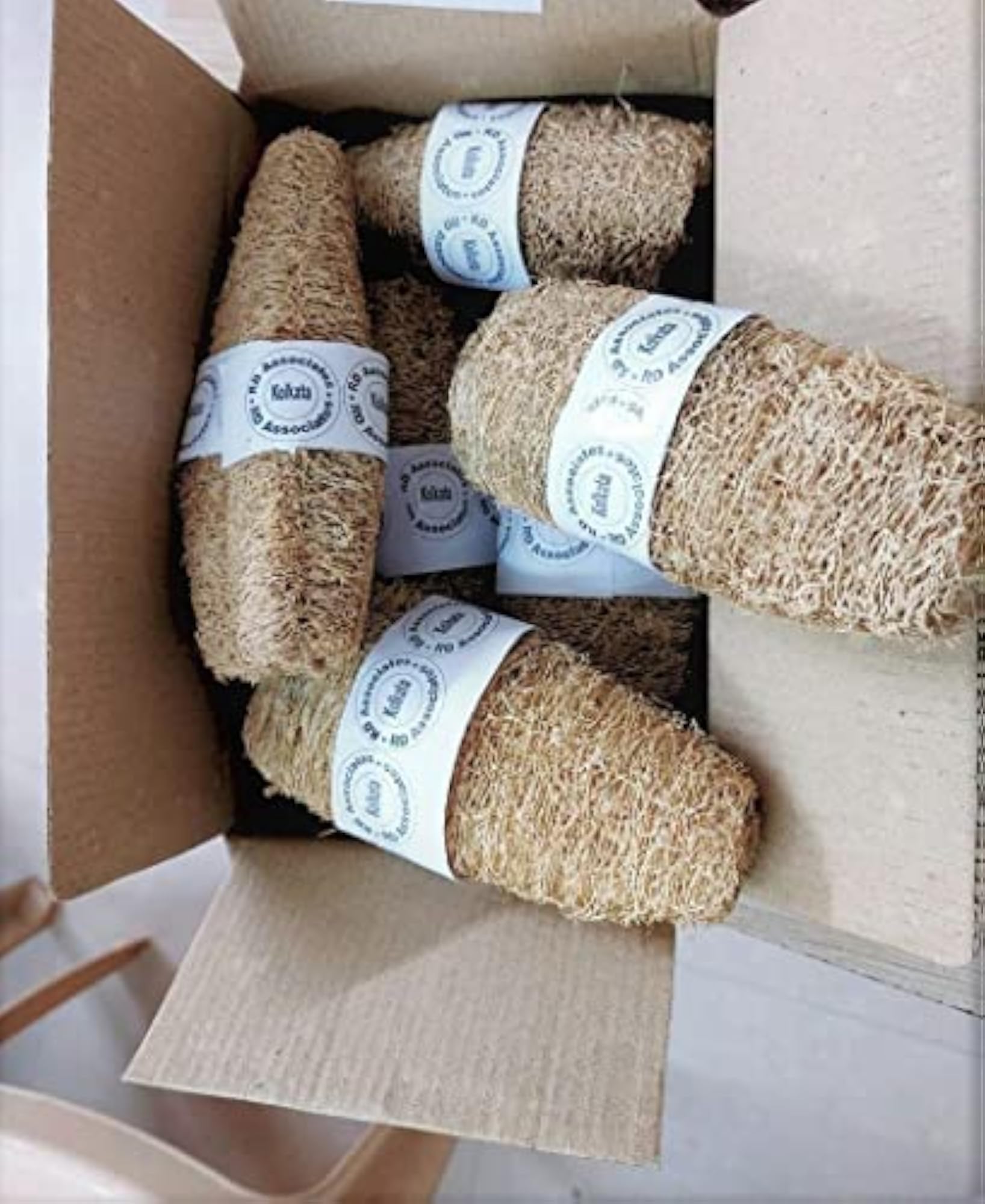 Premium Natural Eco-Friendly Shower Loofah Sponge, Pack of 6
