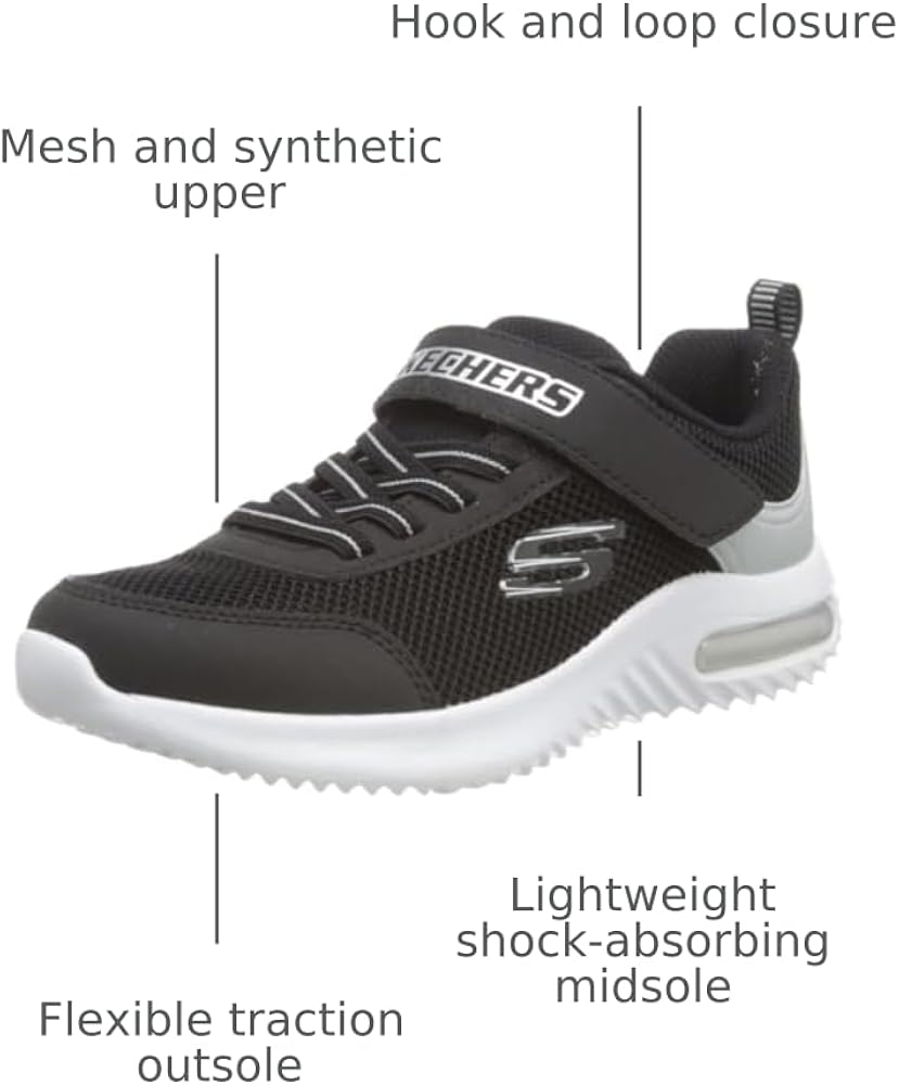 Amazon.com | Skechers Boy's Bounder-Tech Sneaker, Black