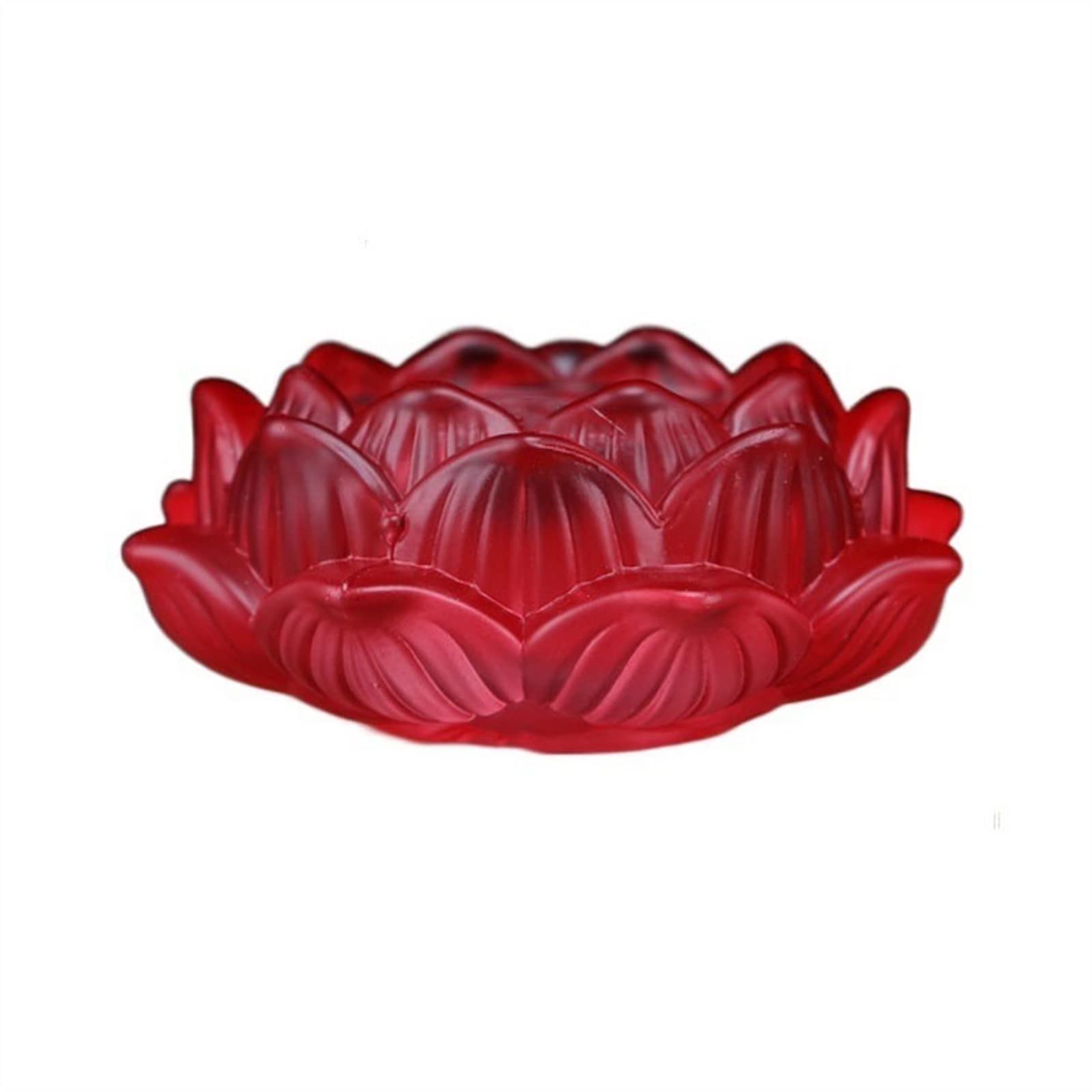Candlelight Stand Classical Colored Glazed Candle Holder Beautiful Lotus Candlestick Desktop Decorations Candle Sticks Holder(Red)