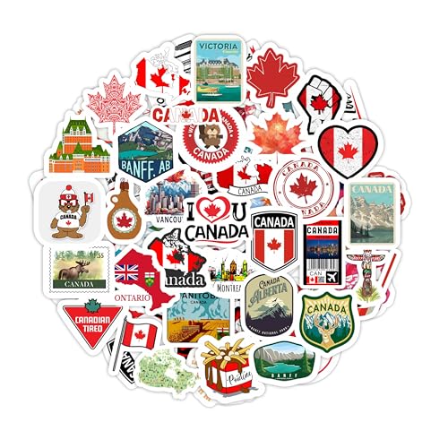 Kanada-Aufkleber für Trinkflaschen und Laptops - Kanada-Party-Geschenke und Dekorationen, wasserdichte Vinyl-Aufkleber, kanadische Flaggen- und Kultur-Sticker - Canada Stickers