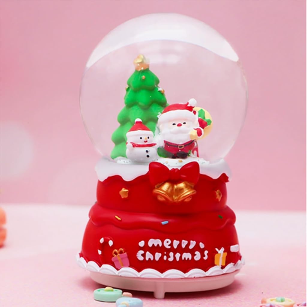 Snow Globe, Santa Claus Musical Snow Globes with Crystal Ball & Colorful LED Lights, Auto Snow Fall Christmas Santa Snow Globes, Christmas Birthday Gifts for Girls, Kids, Home Table Decor (Santa10)