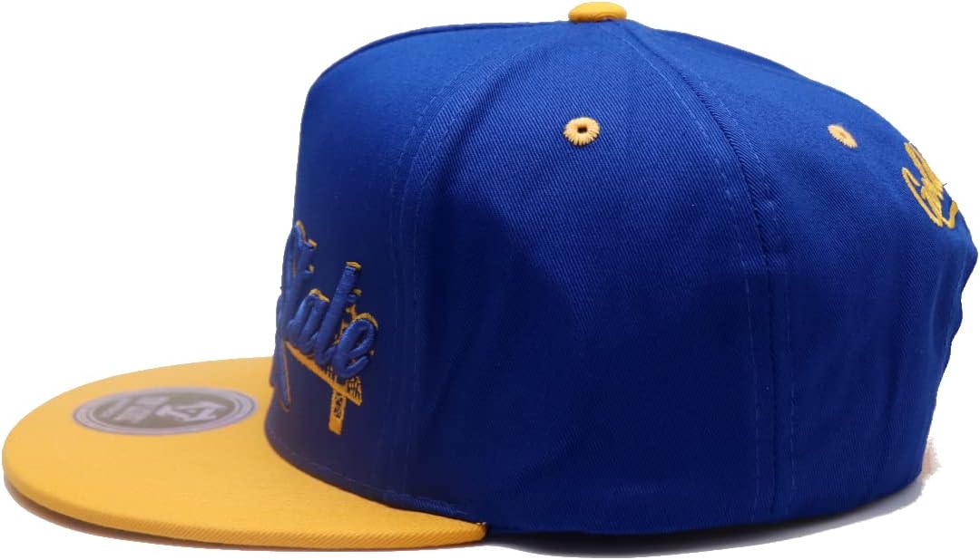 Golden State New Leader Top Level Bridge Wave Blue Gold Era Snapback Hat - Image 5