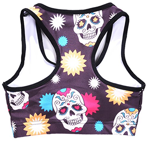 Image of Sister Amy Women's Aerobics Gym Dance Yoga Vest Printed Sports Bra Top Vest