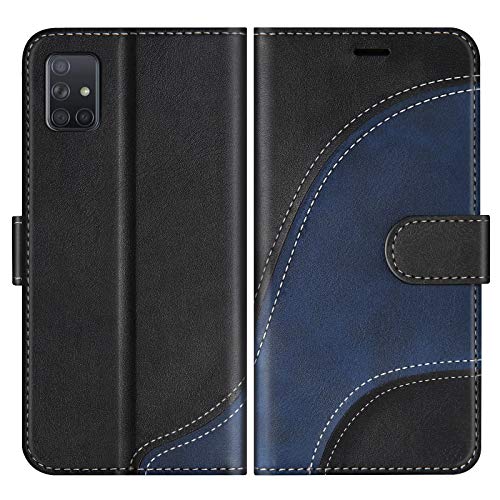 BoxTii Coque pour Galaxy A51, Portefeuille Etui en Cuir PU, Magnétique Protection Housse Coque pour Samsung Galaxy A51, Noir