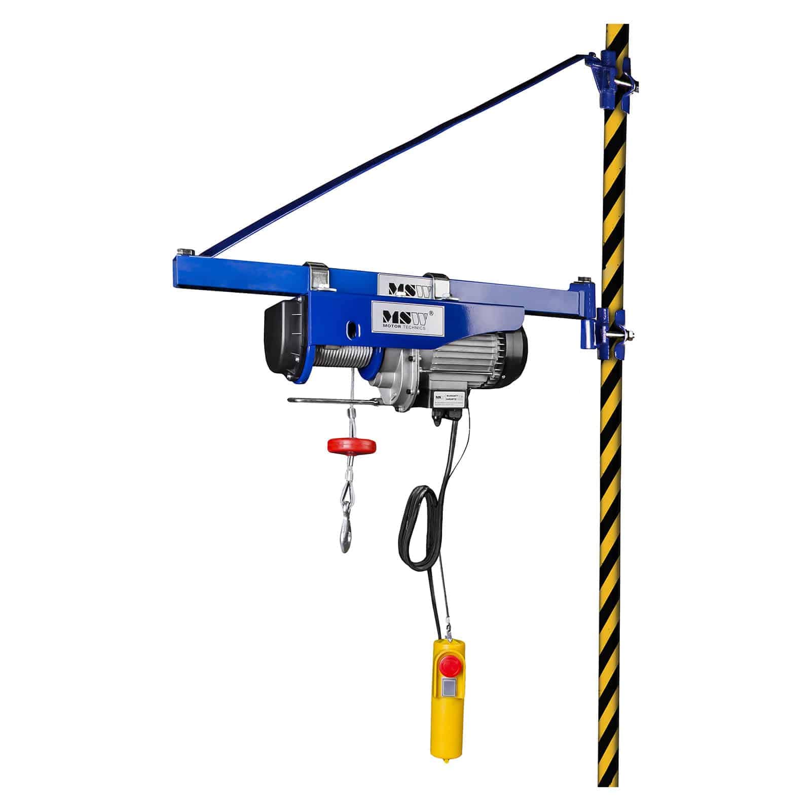 MSW Paranco Argano Verricello Elettrico PROLIFTOR 800 (800 kg, 1.300 W, Cavo di acciaio 12 m, Resistenza del cavo 2.000 kg)