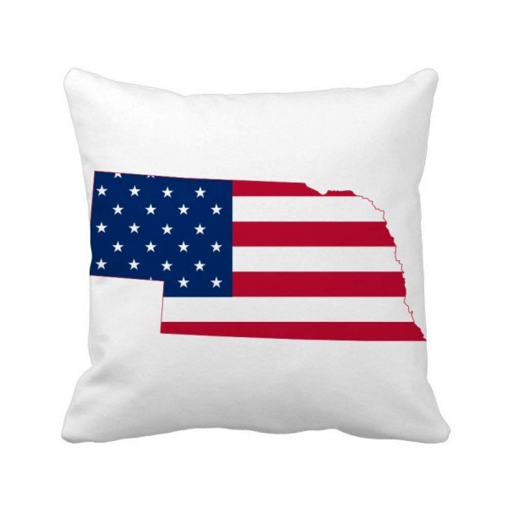 Housse de coussin carrée Nebraska motif drapeau étoiles pour déco canapé