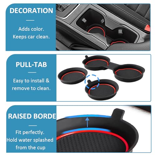 Auovo Insertos 3D Portavasos para Ford Ranger 2019-2023, Silicone, 3 piezas miniatura 5