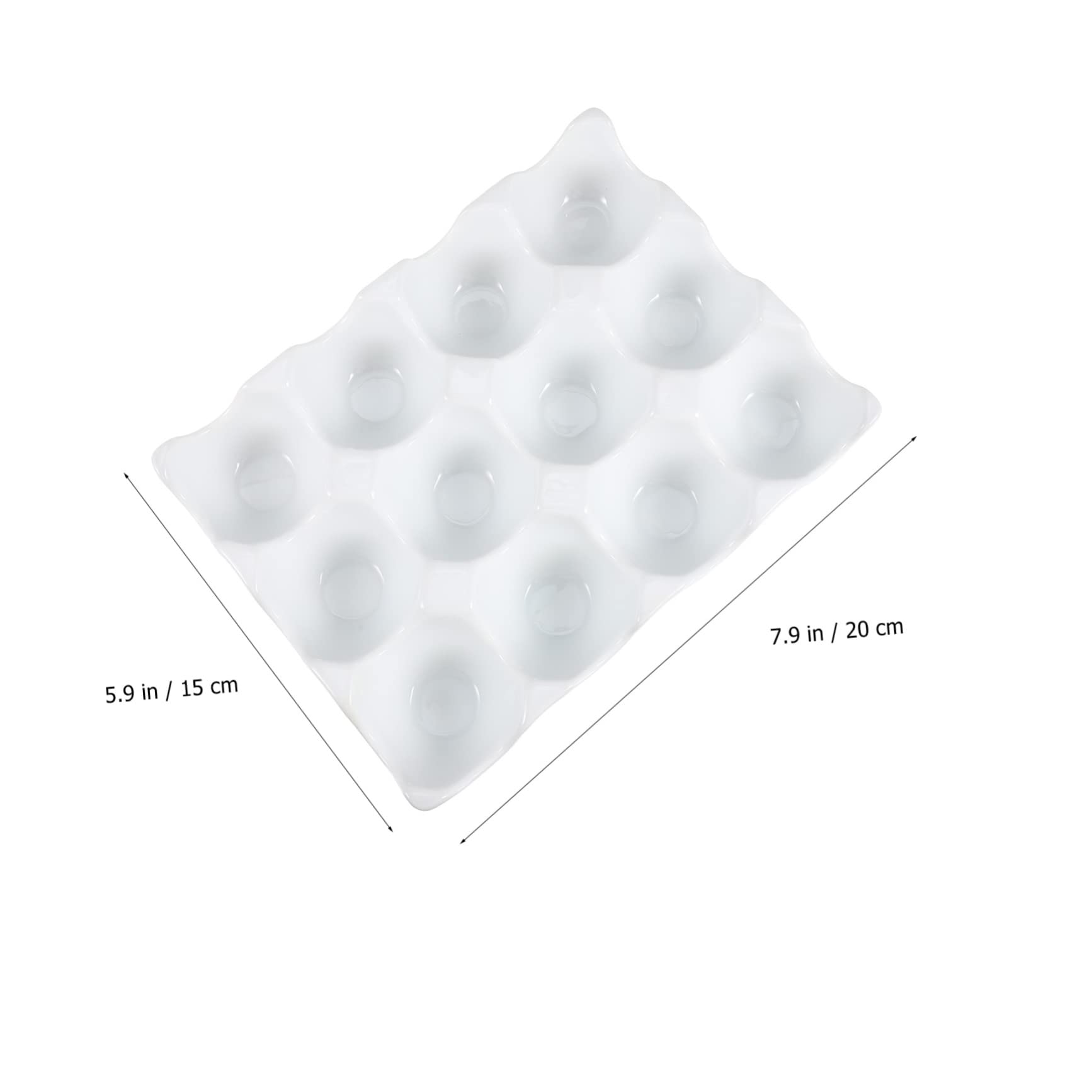 Veemoon Bandeja de Cerámica para Huevos de 12 Espacios Diseño de Ranuras, Resistente a Golpes y Anticaídas, Color white, Adecuado para Refrigerador y Almacenamiento Seguro