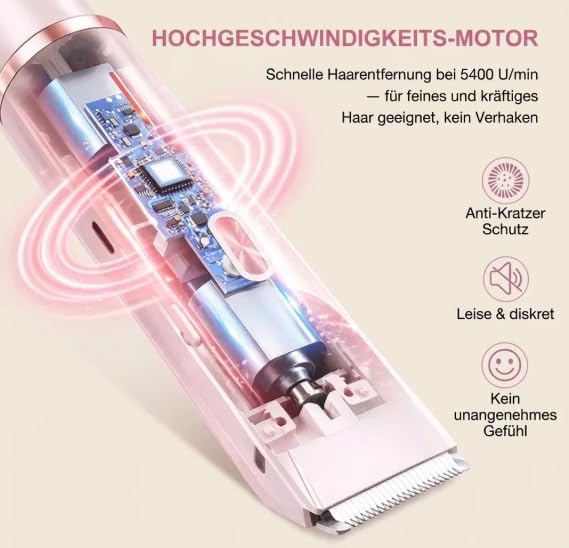 Rasoir Klyne Femme, Klyne Tondeuse Femme —— Tondeuse Intime & Sourcils, Recharge USB, Étanche IPX7, Pour Bikini, Aisselles, Jambes et Nez