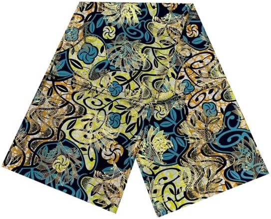 Hollandais African Fabric 100% Cotton African Ankara Print Fabric 6 Yards One Piece (AFC558830)