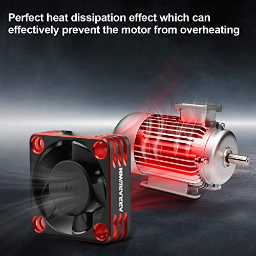 2Pack Rc Car Motor Cooling Fan Heatsink 28000Rpm Brushless Esc Cooling Fan For Rc Car 1/8 1/10 540 550 Motor (Black+Red) #TOP3