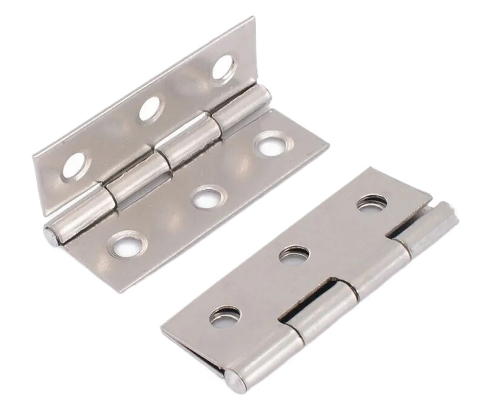 Charnières de porte en acier inoxydable pour meubles et armoires - Lot de 10 pièces à 6 trous