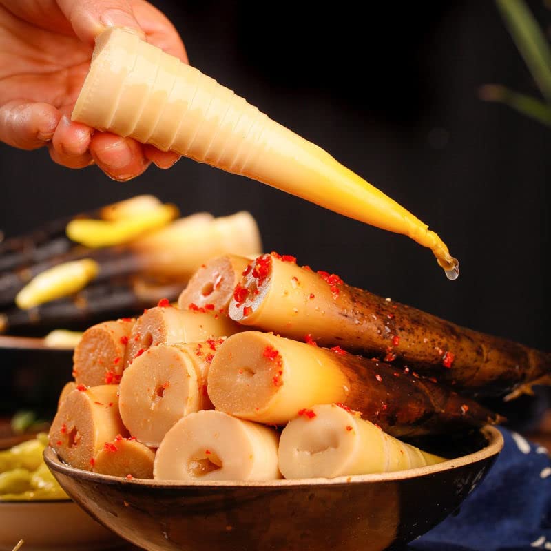 Miniatura 5 de Brotes de bambú pelados a mano, brotes de bambú picantes y crujientes, 8.11 ozbolsa, aperitivos chinos picantes, brotes de bambú de pimienta de